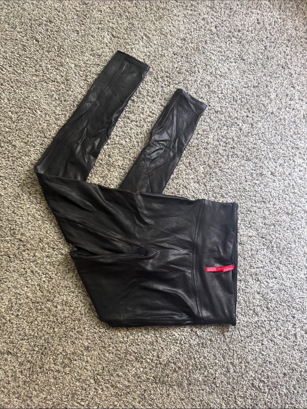 SPANX Black Faux Leather High-Rise Leggings